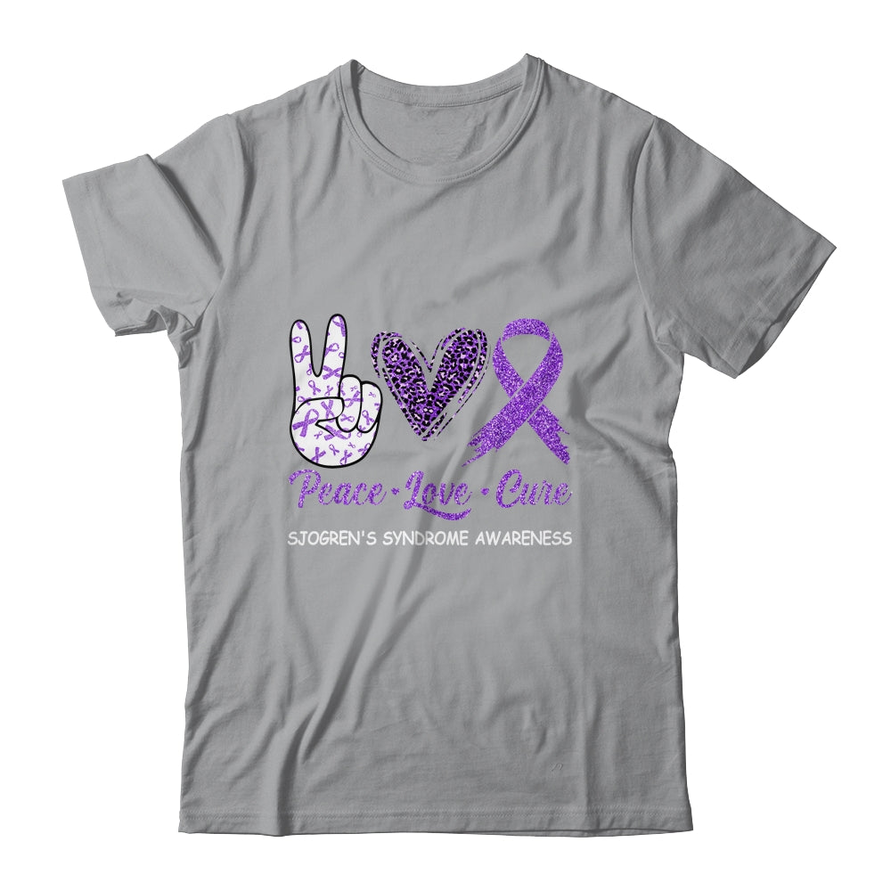 Sjogren's Syndrome Awareness Peace Love Cure Leopard Shirt & Hoodie | siriusteestore