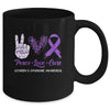 Sjogren's Syndrome Awareness Peace Love Cure Leopard Mug | siriusteestore