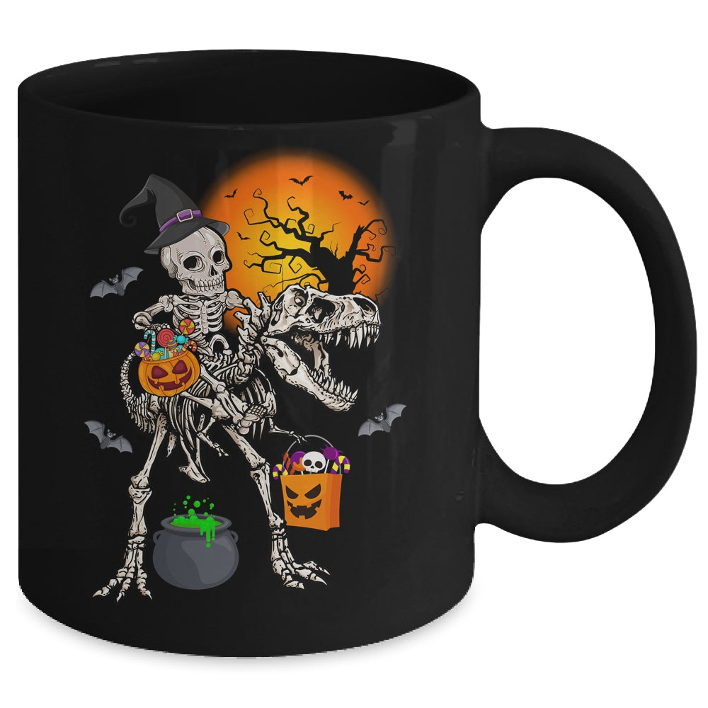 Skeleton Dinosaur T Rex Boys Halloween Mummy Funny Pumpkin Mug | siriusteestore