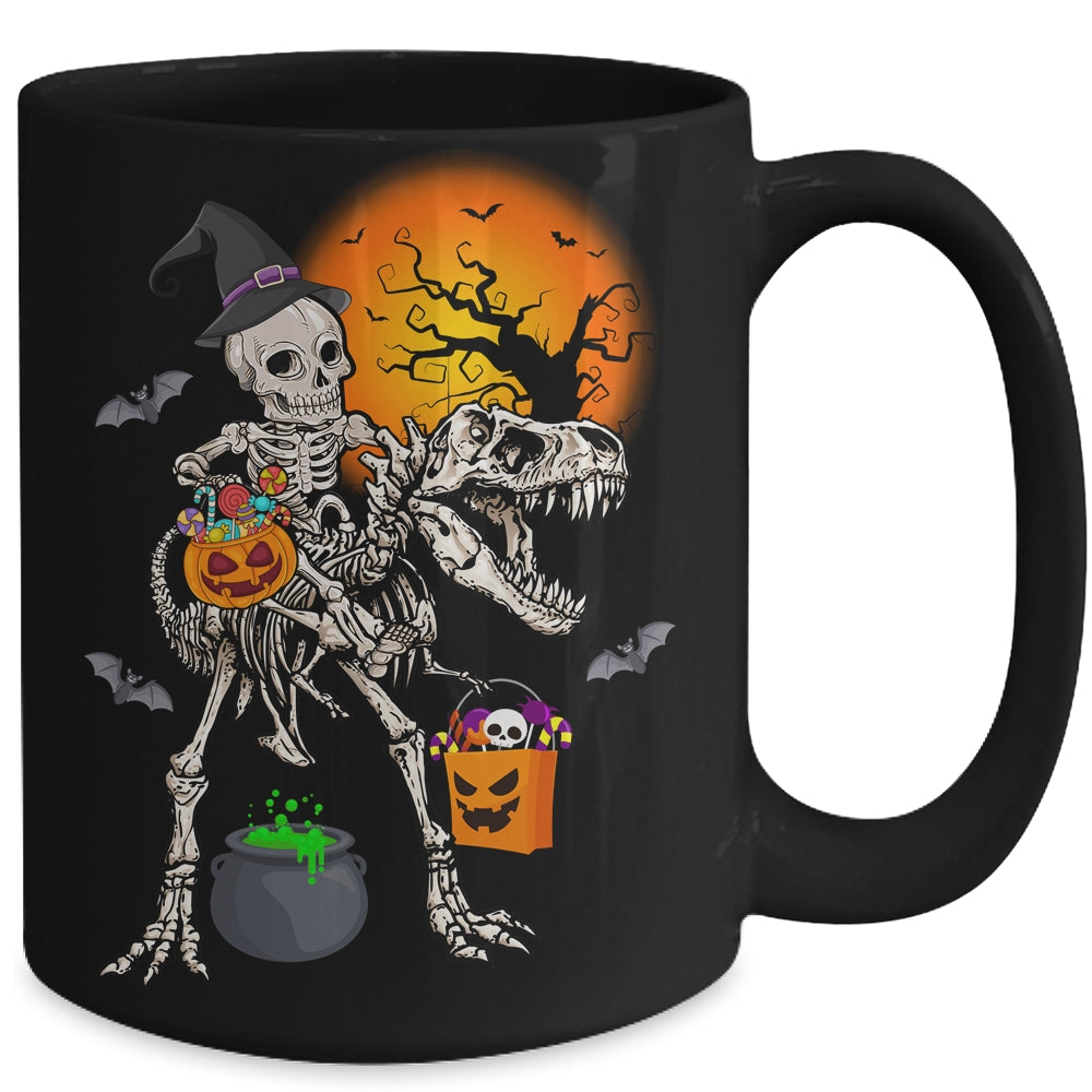 Skeleton Dinosaur T Rex Boys Halloween Mummy Funny Pumpkin Mug | siriusteestore