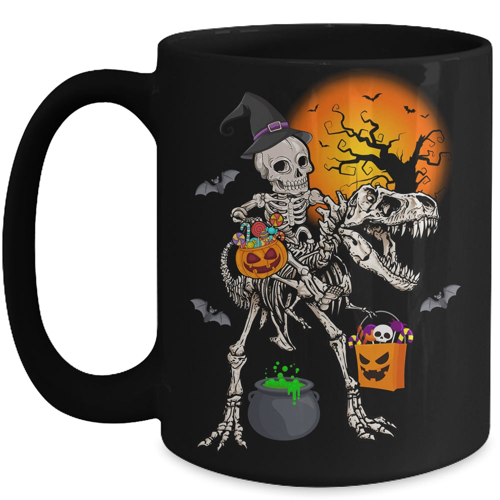 Skeleton Dinosaur T Rex Boys Halloween Mummy Funny Pumpkin Mug | siriusteestore