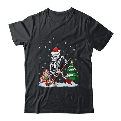 Skeleton Ice Hockey Lover Christmas Costume Skates Christmas Shirt & Sweatshirt | siriusteestore