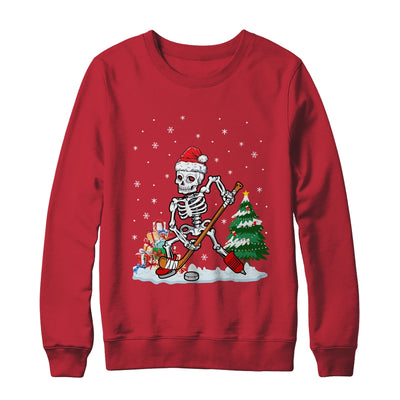 Skeleton Ice Hockey Lover Christmas Costume Skates Christmas Shirt & Sweatshirt | siriusteestore