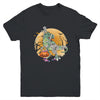 Skeleton Riding Mummy T Rex Halloween Boys Girls Kids Youth Shirt | siriusteestore