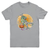 Skeleton Riding Mummy T Rex Halloween Boys Girls Kids Youth Shirt | siriusteestore