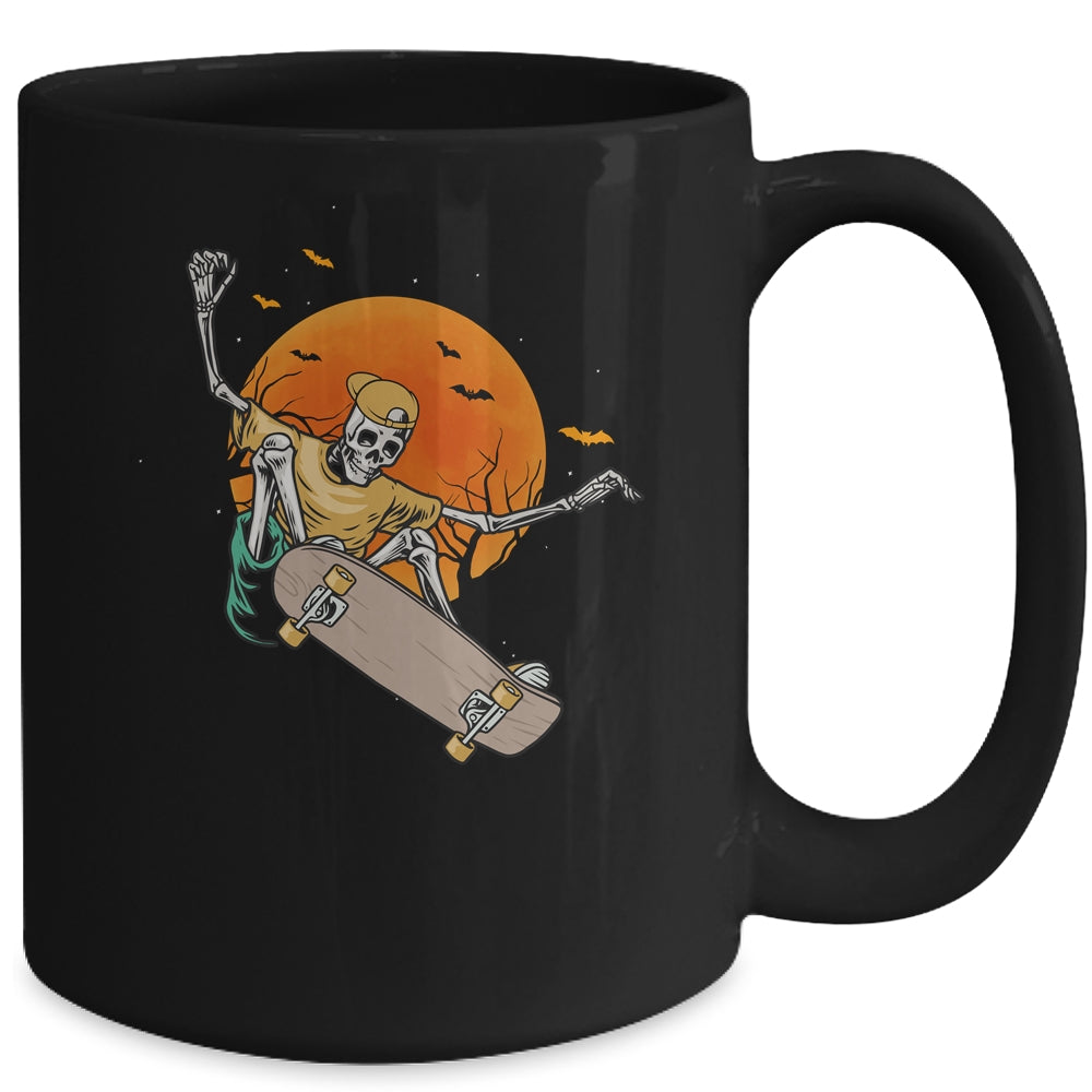 Skeleton Skater In Halloween With Skateboard Mug | siriusteestore