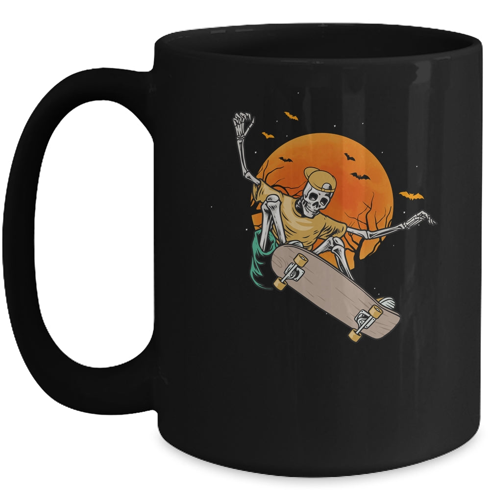 Skeleton Skater In Halloween With Skateboard Mug | siriusteestore