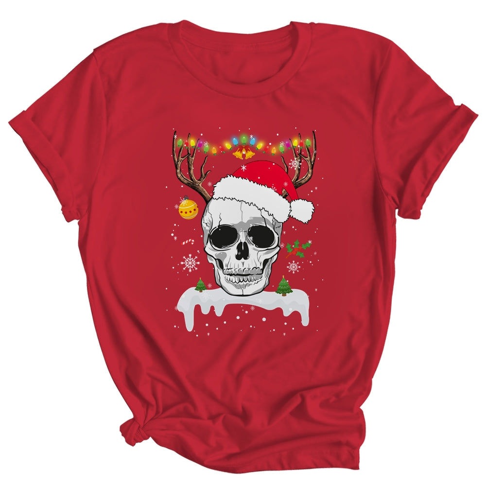 Skull Reindeer Christmas Funny Skulls Santa Hat Reindeer Shirt & Sweatshirt | siriusteestore
