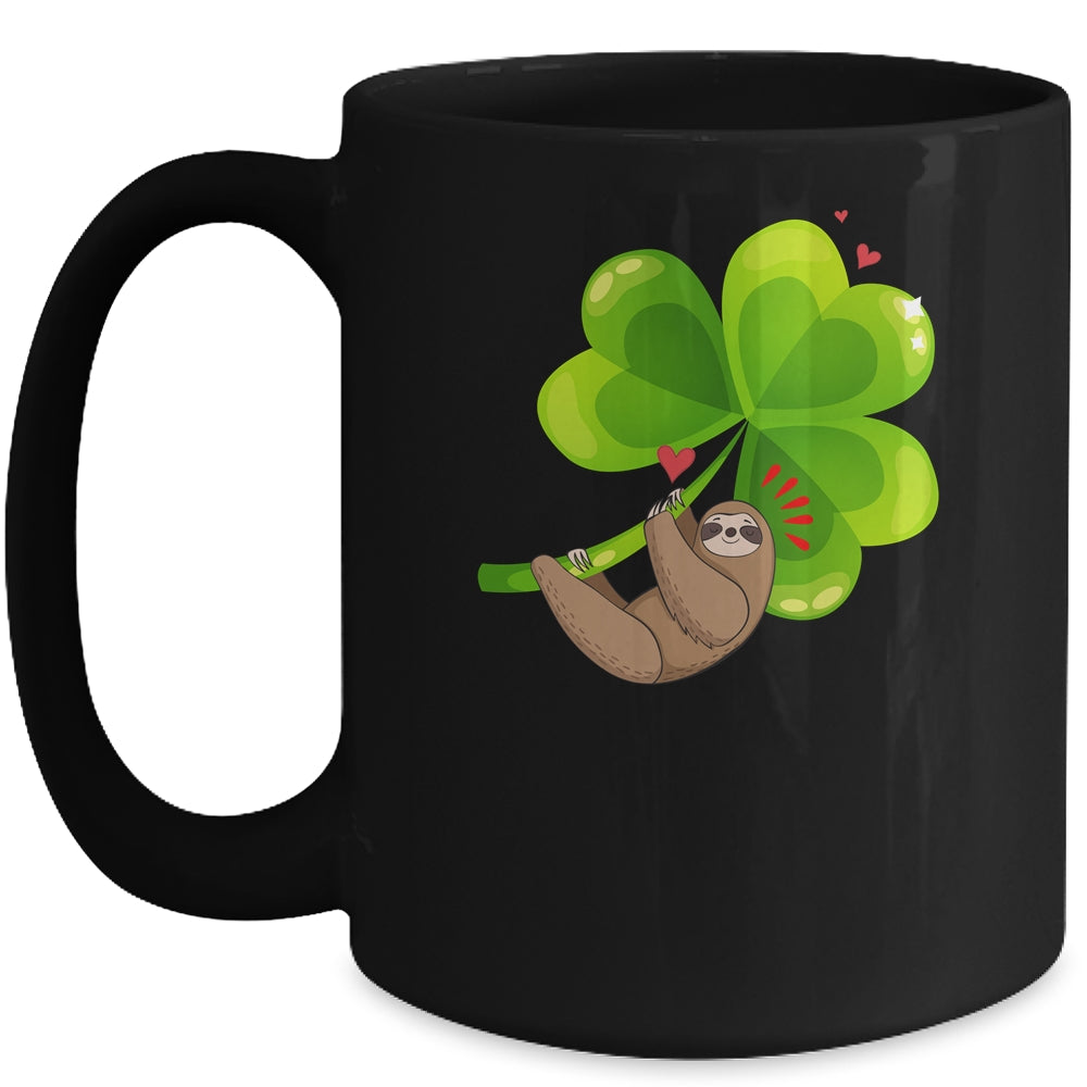 Sloth Shamrock St Patricks Day Funny Sloth Irish Gift Mug | siriusteestore