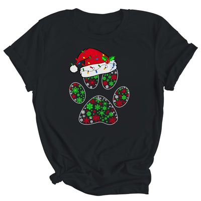 Snowflakes Dog Paw Santa Hat Christmas Dog Lovers Gift Shirt & Sweatshirt | siriusteestore