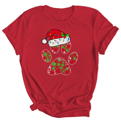 Snowflakes Dog Paw Santa Hat Christmas Dog Lovers Gift Shirt & Sweatshirt | siriusteestore