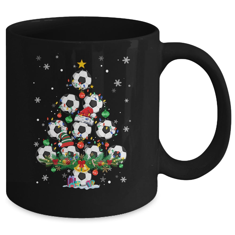 Soccer Christmas Tree Santa Pickleball X Mas Lights Mug | siriusteestore