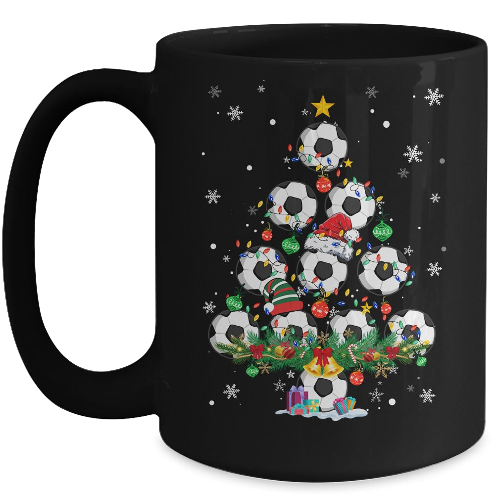 Soccer Christmas Tree Santa Pickleball X Mas Lights Mug | siriusteestore
