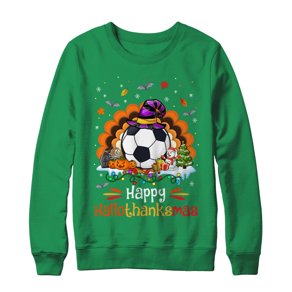 Soccer Halloween Christmas Thanksgiving Hallothanksmas Shirt & Sweatshirt | siriusteestore