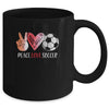 Soccer Player Girls Peace Love Soccer Women Mug | siriusteestore