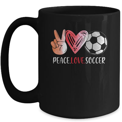 Soccer Player Girls Peace Love Soccer Women Mug | siriusteestore