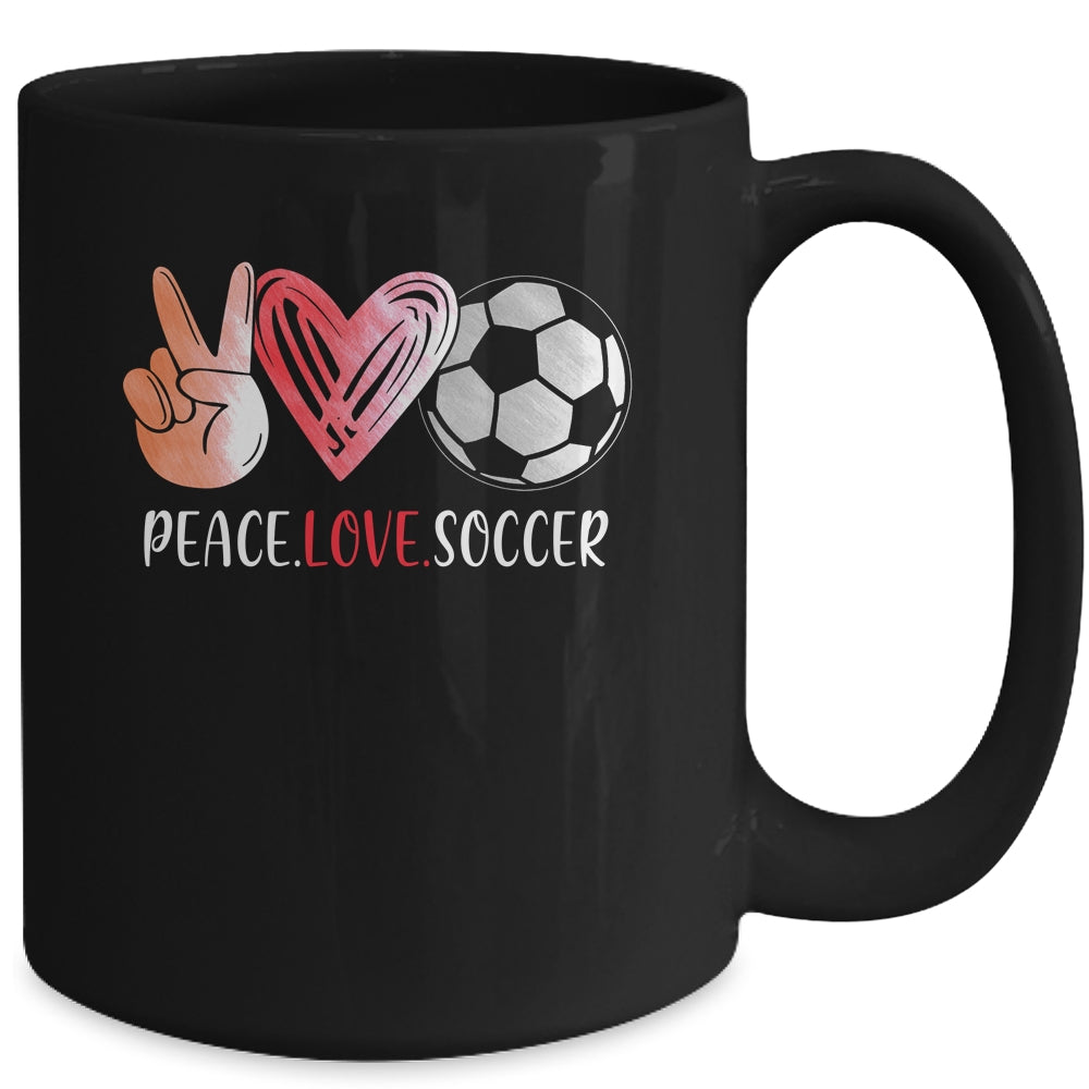 Soccer Player Girls Peace Love Soccer Women Mug | siriusteestore