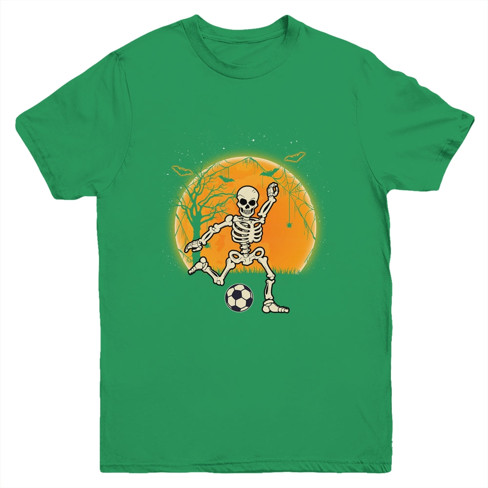 Soccer Skeleton Halloween Boys Soccer Player Halloween Youth Shirt | siriusteestore