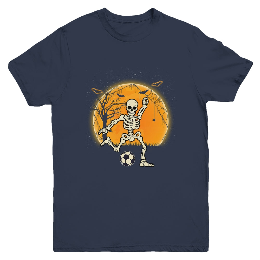 Soccer Skeleton Halloween Boys Soccer Player Halloween Youth Shirt | siriusteestore