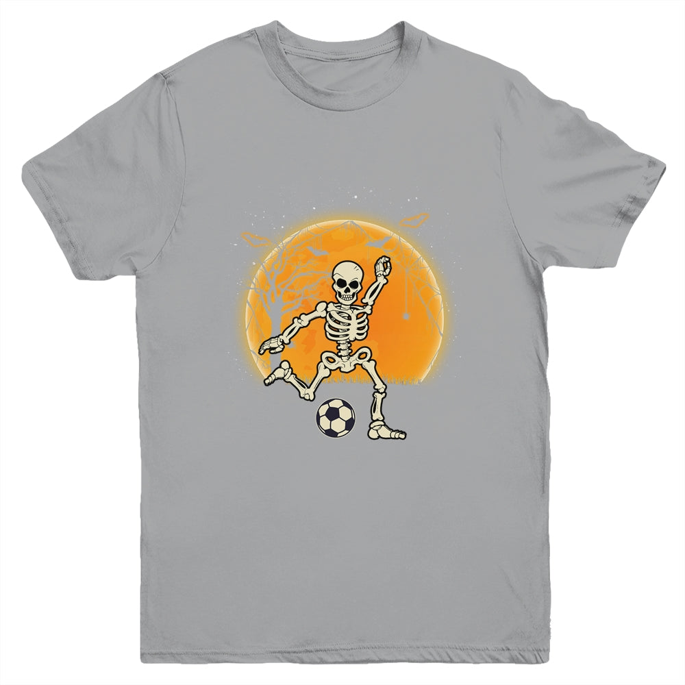 Soccer Skeleton Halloween Boys Soccer Player Halloween Youth Shirt | siriusteestore