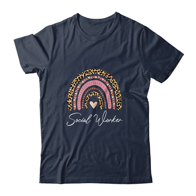 Social Worker Leopard Rainbow Women Girls Shirt & Tank Top | siriusteestore
