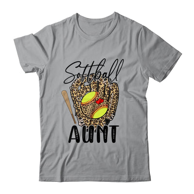 Softball Aunt Leopard Game Day Softball Lover Mothers Day Shirt & Tank Top | siriusteestore