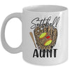 Softball Aunt Leopard Game Day Softball Lover Mothers Day Mug | siriusteestore