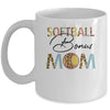 Softball Bonus Mom Softball Mom Leopard Mothers Day Mug | siriusteestore