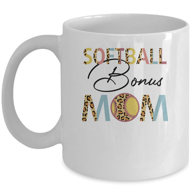 Softball Bonus Mom Softball Mom Leopard Mothers Day Mug | siriusteestore