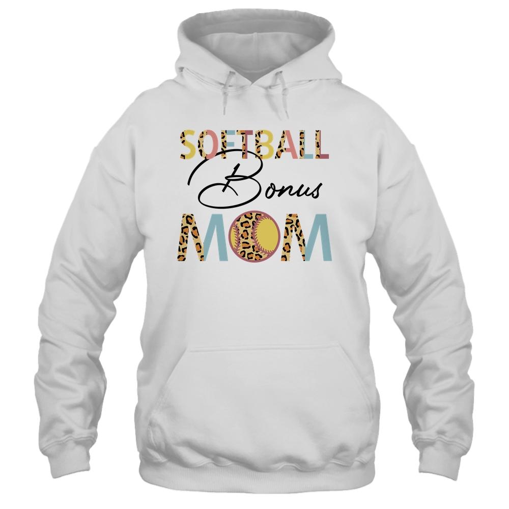 Softball Bonus Mom Softball Mom Leopard Mothers Day Shirt & Tank Top | teecentury