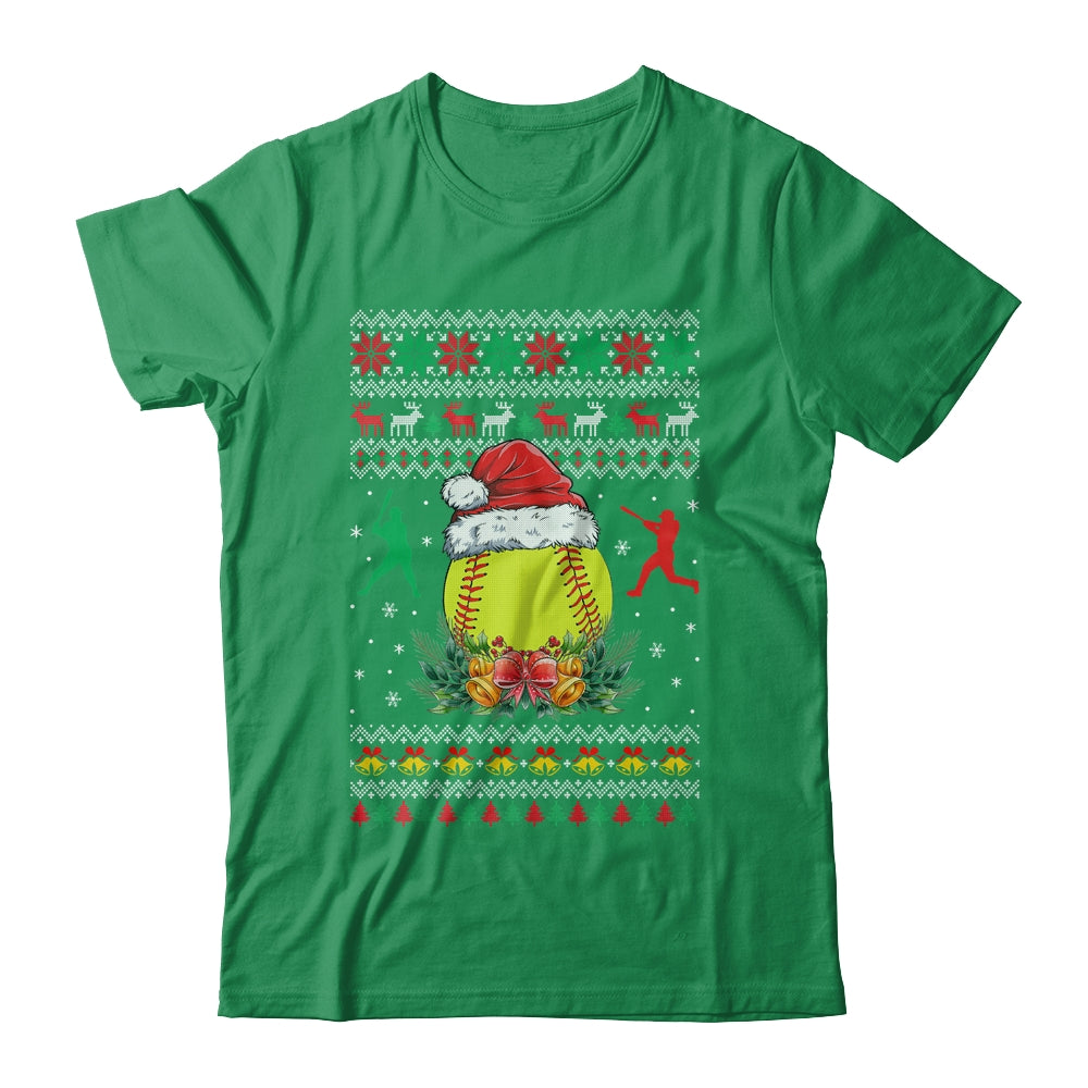 Softball Christmas Ugly Funny Santa Sport Men Boy Shirt & Sweatshirt | siriusteestore