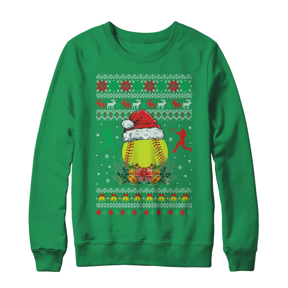 Softball Christmas Ugly Funny Santa Sport Men Boy Shirt & Sweatshirt | siriusteestore