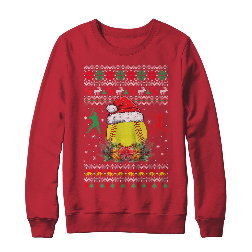 Softball Christmas Ugly Funny Santa Sport Men Boy Shirt & Sweatshirt | siriusteestore