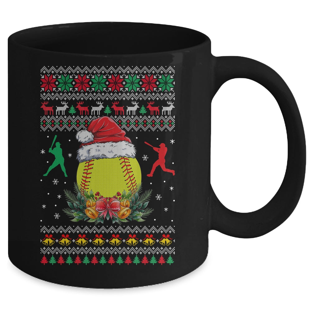 Softball Christmas Ugly Funny Santa Sport Men Boy Mug | siriusteestore