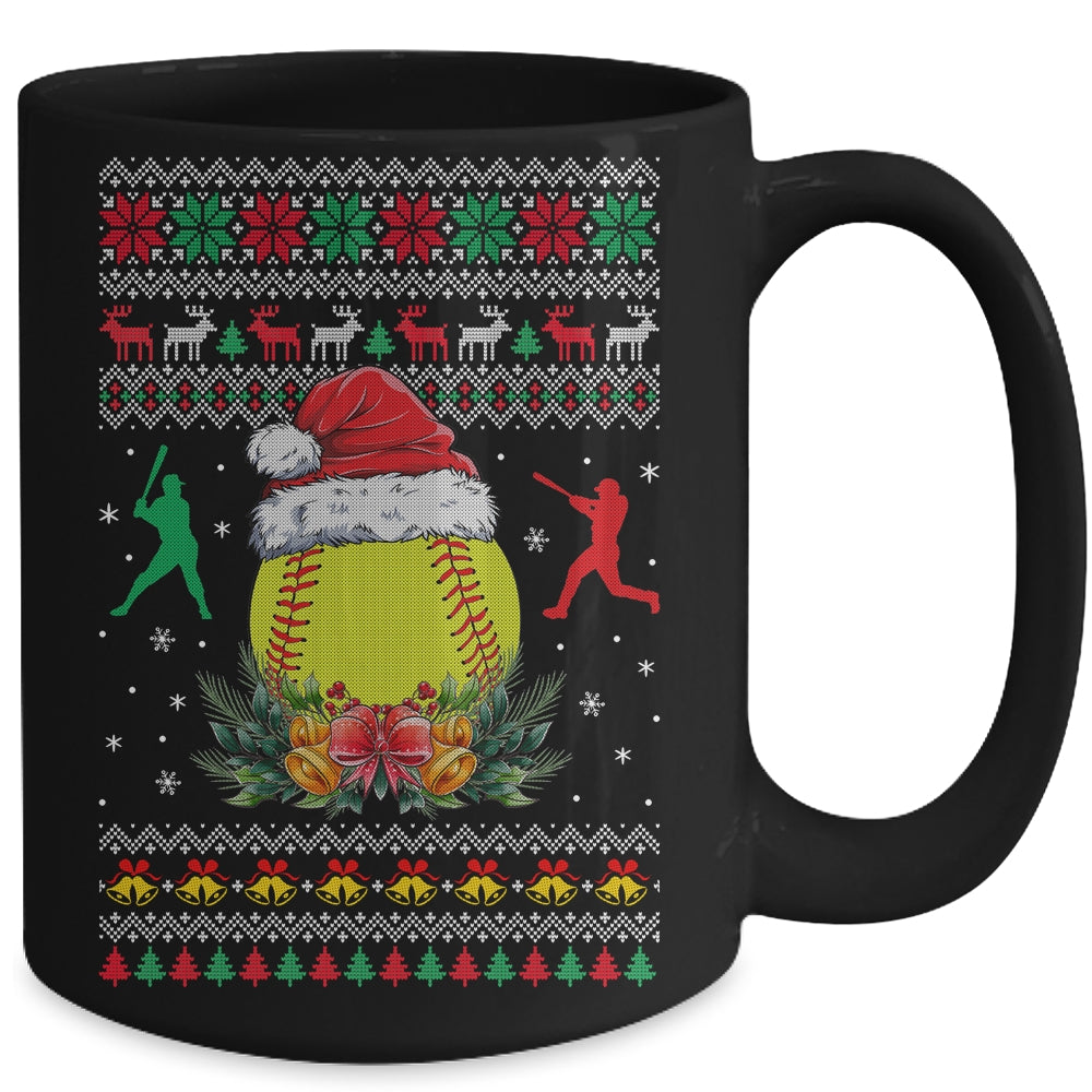 Softball Christmas Ugly Funny Santa Sport Men Boy Mug | siriusteestore