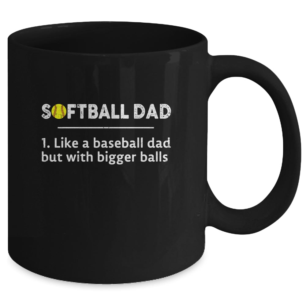 Softball Dad Like A Baseball But With Bigger Balls Mug | siriusteestore