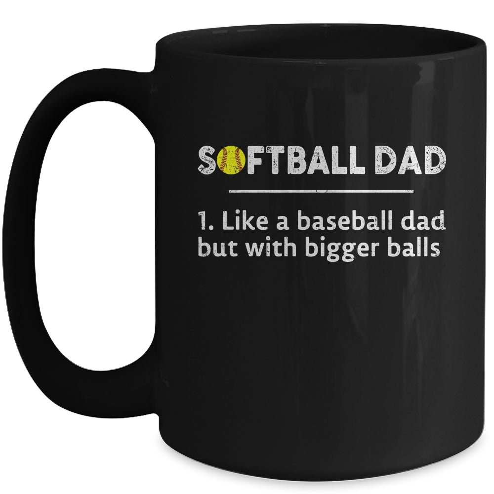 Softball Dad Like A Baseball But With Bigger Balls Mug | siriusteestore