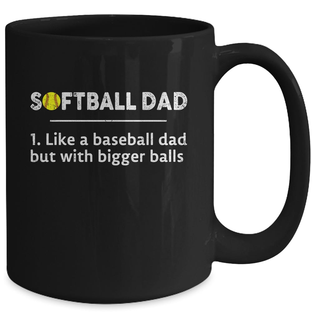 Softball Dad Like A Baseball But With Bigger Balls Mug | siriusteestore