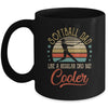 Softball Dad Like A Regular Dad Cooler Vintage Fathers Day Mug | siriusteestore