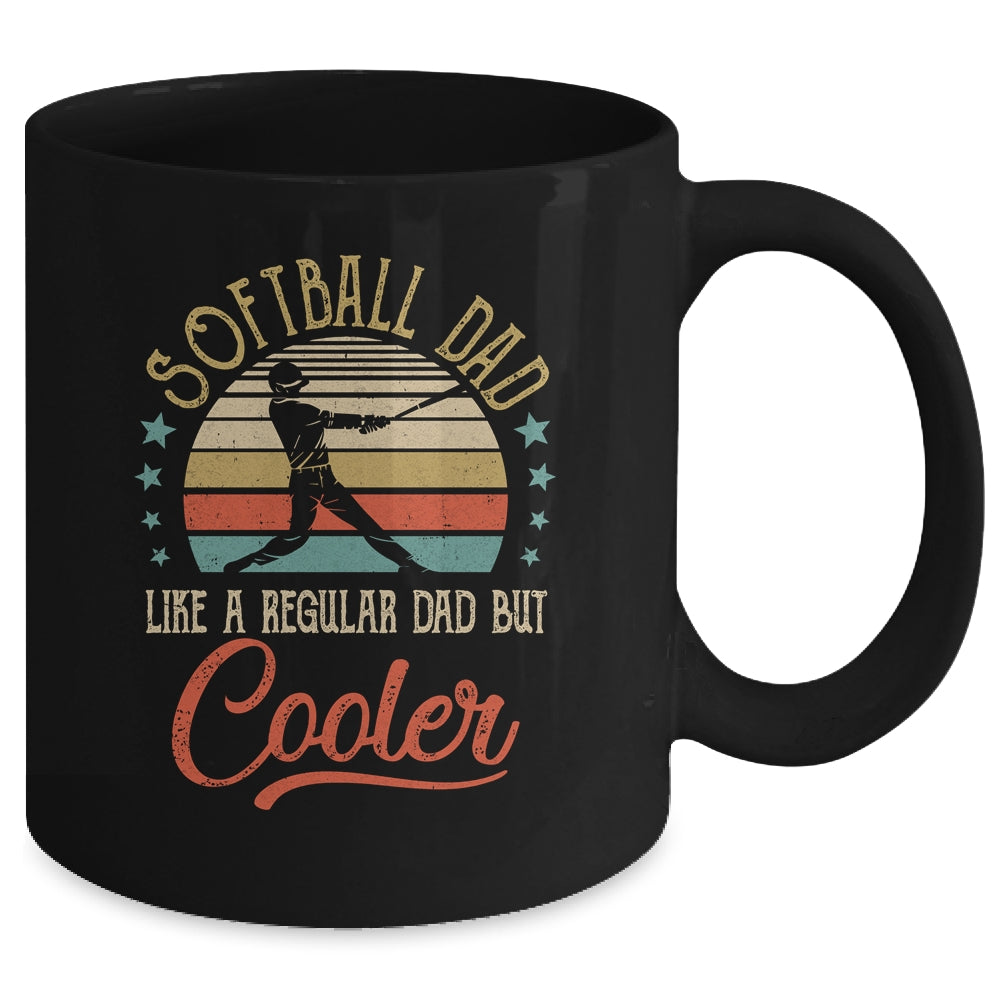 Softball Dad Like A Regular Dad Cooler Vintage Fathers Day Mug | siriusteestore
