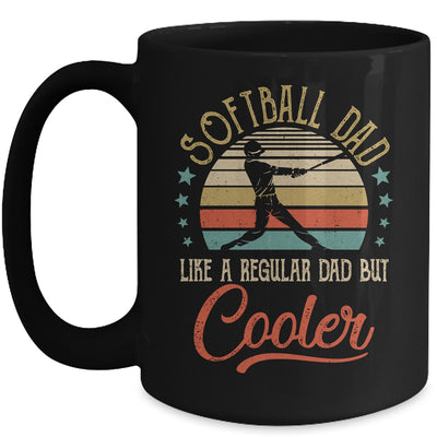 Softball Dad Like A Regular Dad Cooler Vintage Fathers Day Mug | siriusteestore