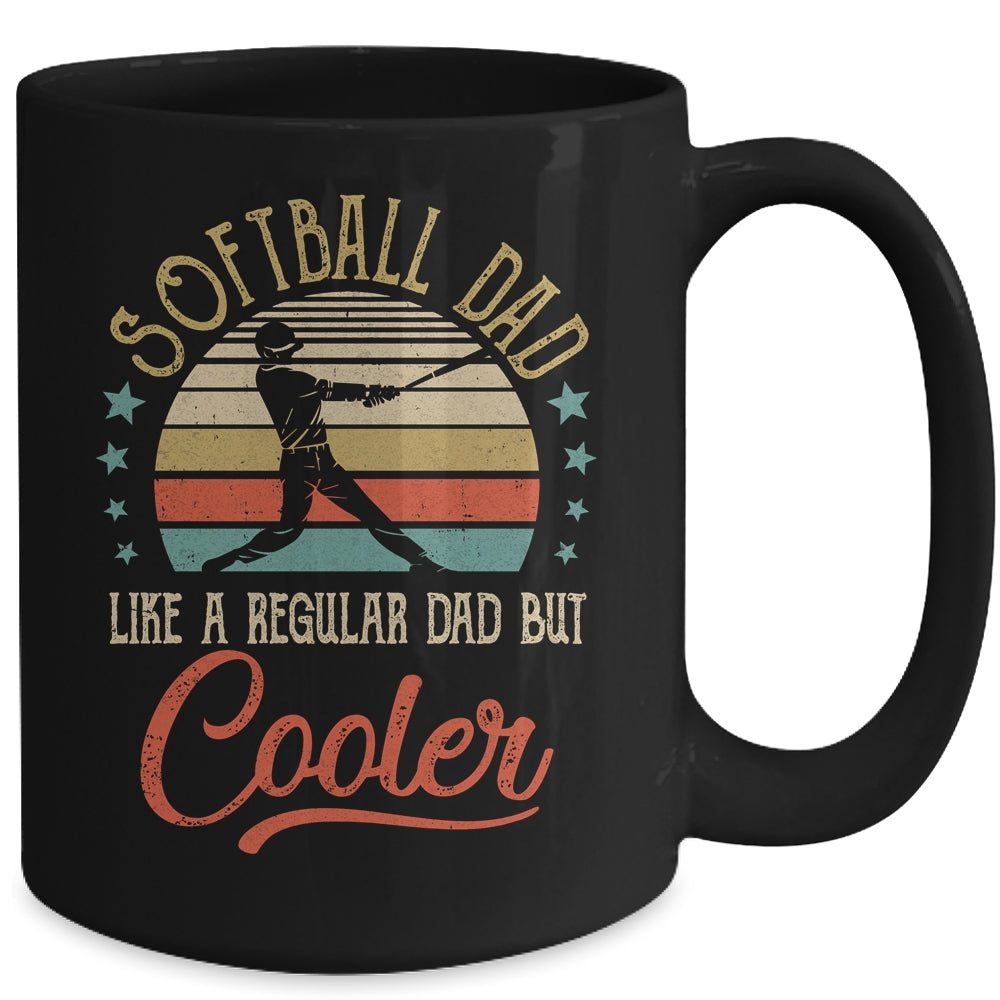Softball Dad Like A Regular Dad Cooler Vintage Fathers Day Mug | siriusteestore