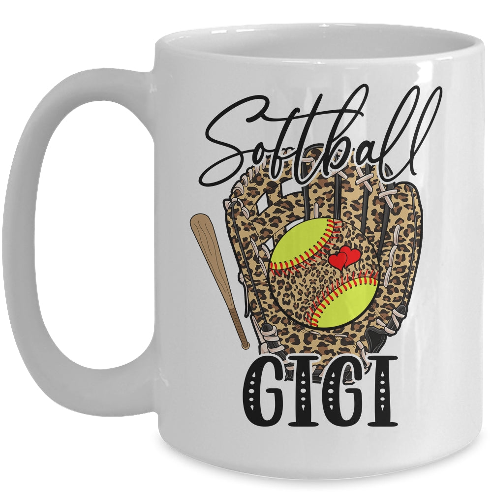 Softball Gigi Leopard Game Day Softball Lover Mothers Day Mug | siriusteestore