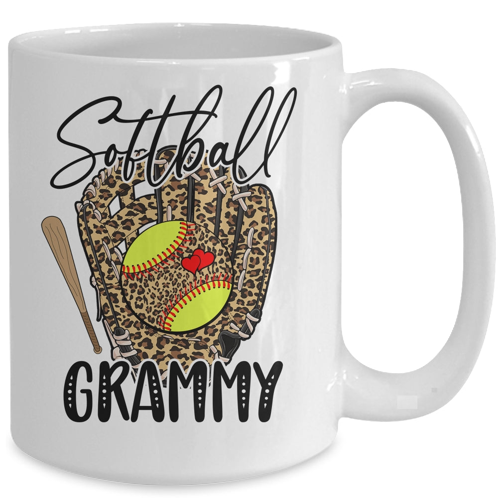 Softball Grammy Leopard Game Day Softball Lover Mothers Day Mug | siriusteestore