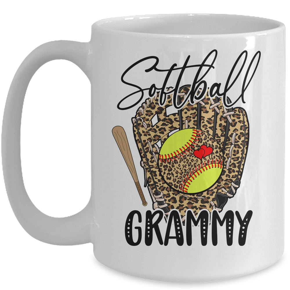 Softball Grammy Leopard Game Day Softball Lover Mothers Day Mug | siriusteestore
