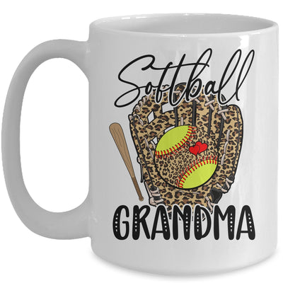 Softball Grandma Leopard Game Day Softball Lover Mothers Day Mug | siriusteestore