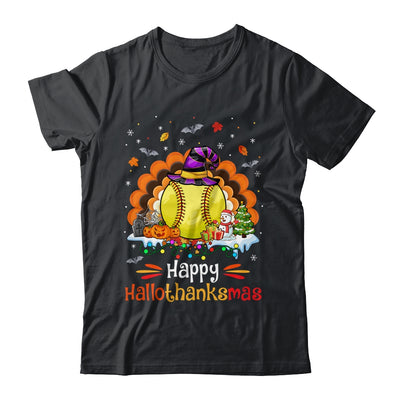 Softball Halloween Christmas Thanksgiving Hallothanksmas Shirt & Sweatshirt | siriusteestore