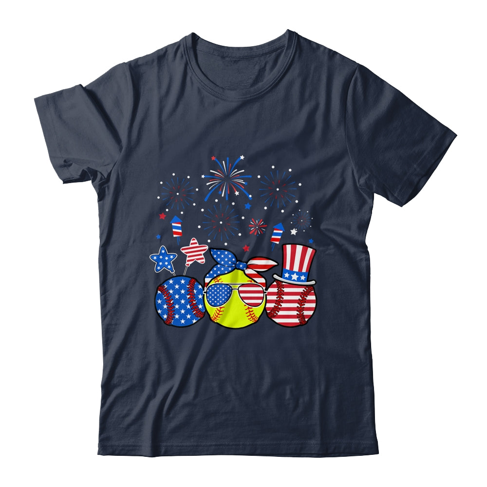 Softball Lover Patriotic 4th Of July Independence Day Shirt & Tank Top | siriusteestore