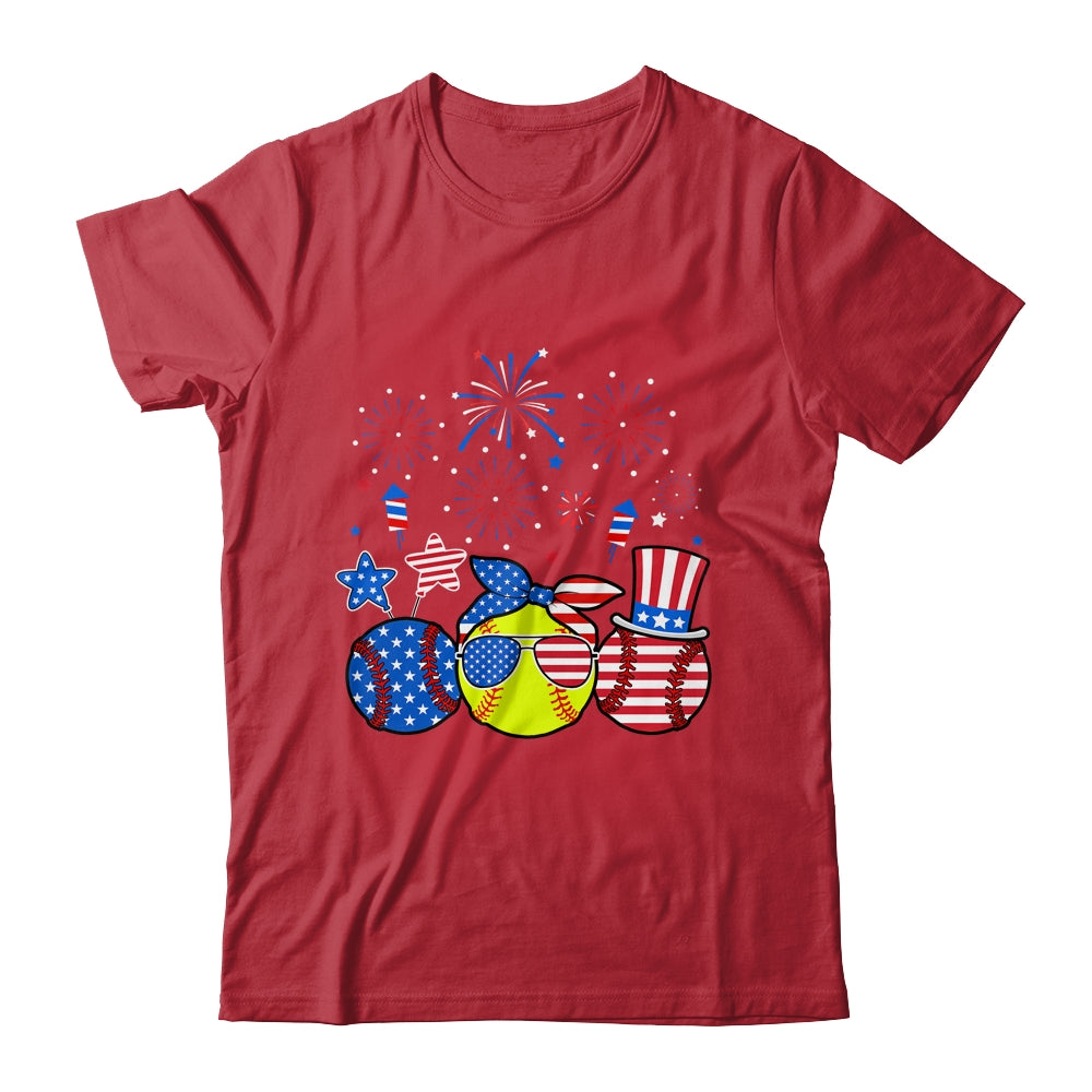 Softball Lover Patriotic 4th Of July Independence Day Shirt & Tank Top | siriusteestore