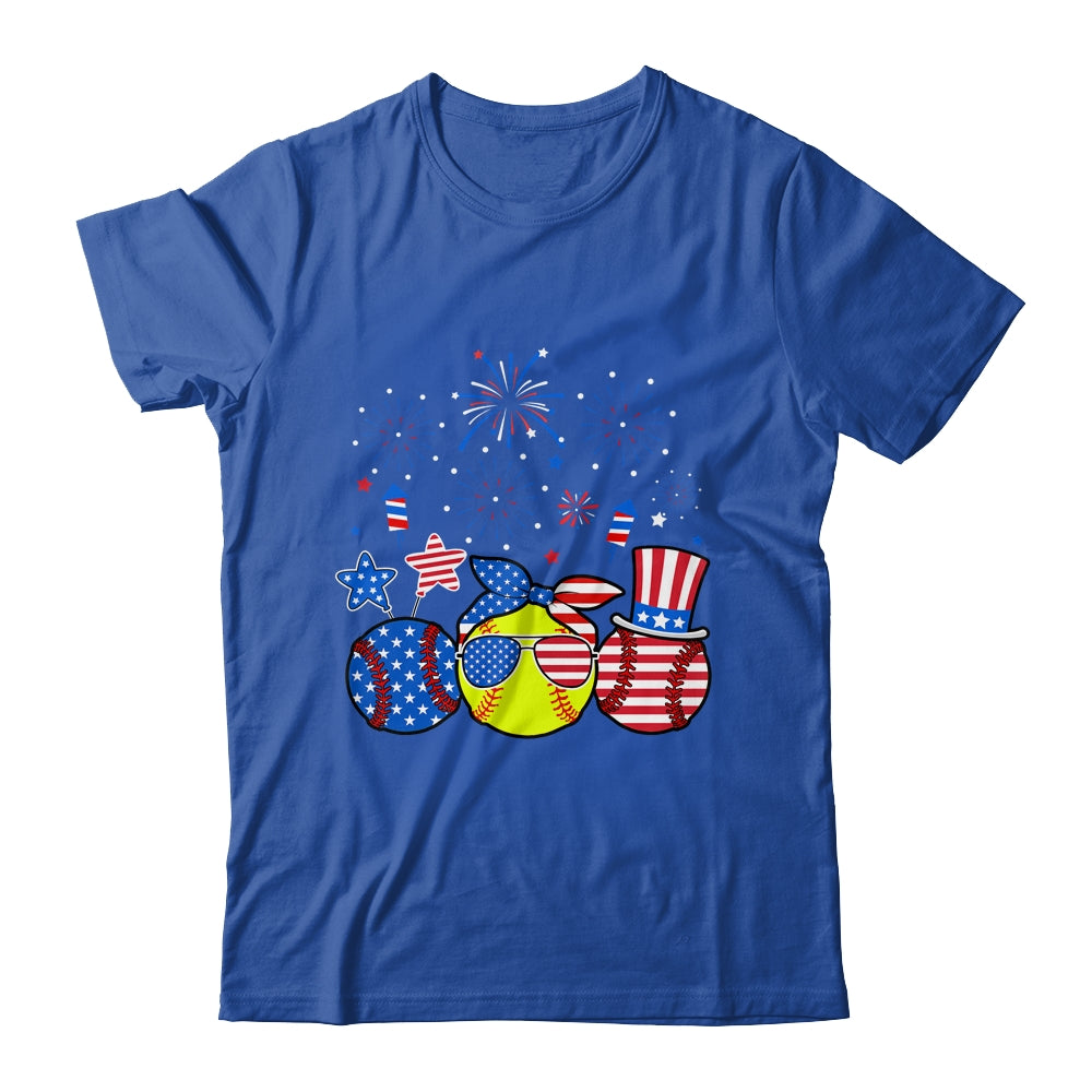 Softball Lover Patriotic 4th Of July Independence Day Shirt & Tank Top | siriusteestore